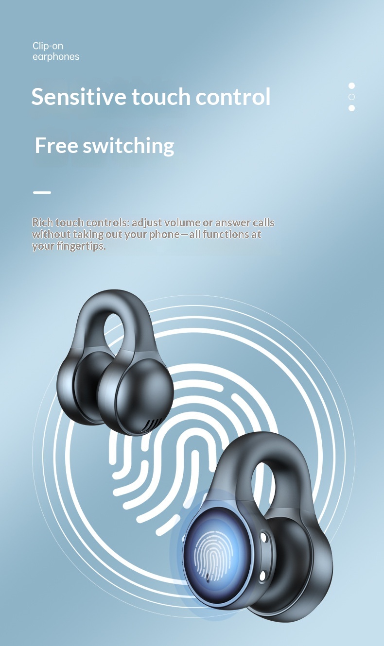 True Wireless Clip-on Bluetooth Headphones Noise Cancelling X58_voghion.com