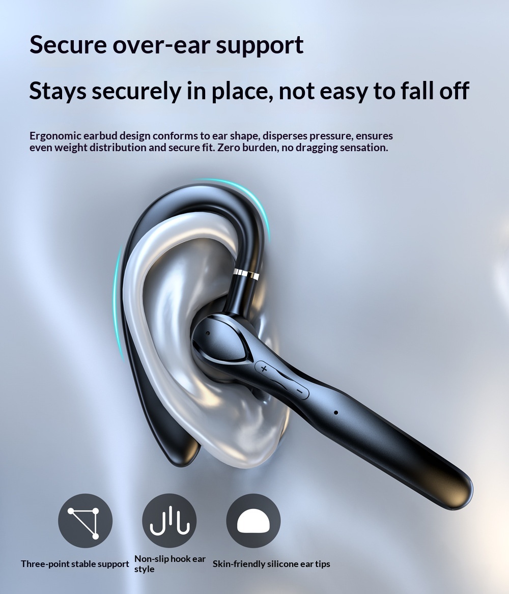 Cross-Border Private Model TWS Bluetooth Ear Hook ENC Dual Mic Noise Cancelling Call Touch Control Digital Display_voghion.com