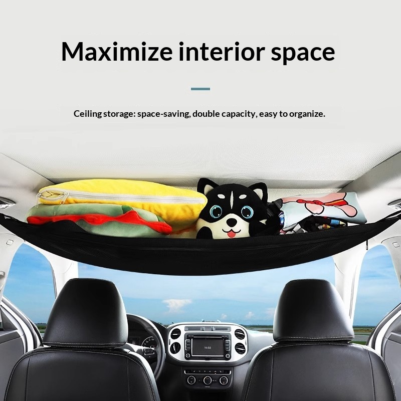 Rete da tetto, accessori per viaggi in auto, borsa portaoggetti da appendere all'ingrosso_voghion.com