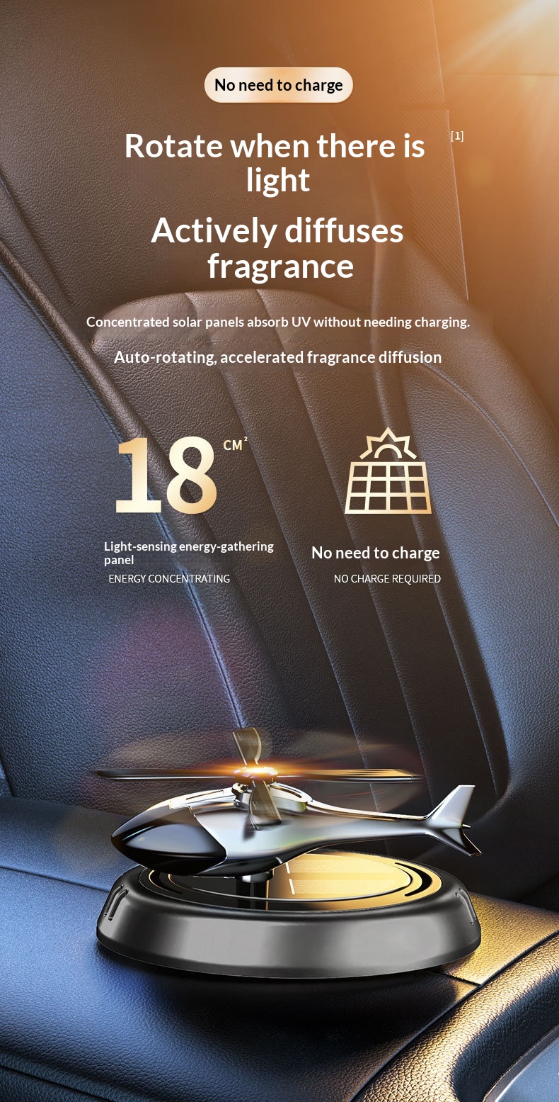 Air Freshener Solar-Powered Perfume Rotating Airplane Ornament Odor Removal Fragrance Long-Lasting Scent In Car_voghion.com