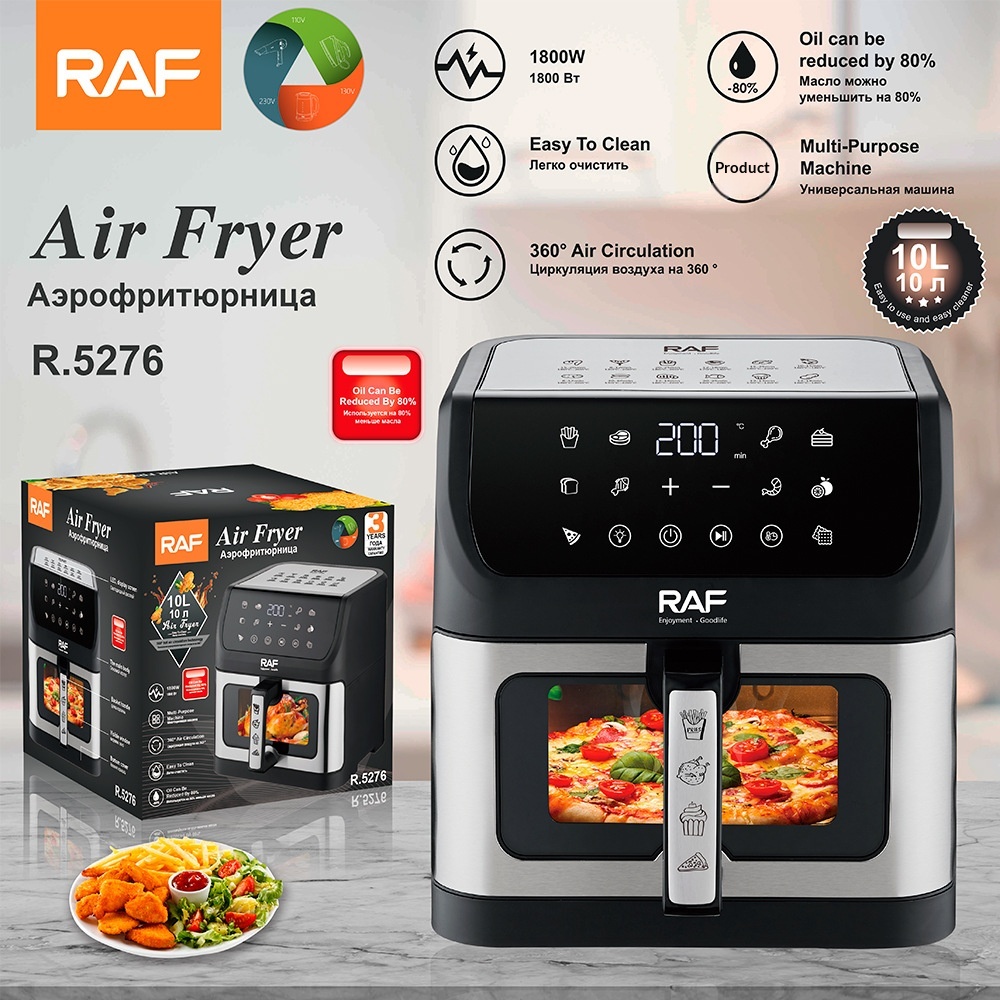 RAF EU Standard Cross-Border Air Double Pot Large Capacity Multifunctional Household Electric Fryer Smoke-Free Smart_voghion.com