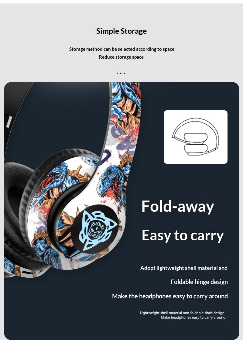 Modello privato transfrontaliero P35 Tendenza nazionale Graffiti Cuffie wireless Auricolari Bluetooth Supporto personalizzazione_voghion.com