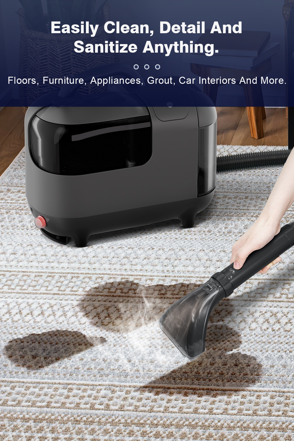 Aangepaste W06 textielreinigingsmachine, huishoudelijke stoomsterilisator met hoge temperatuur voor banken, tapijten en matrassen._voghion.com