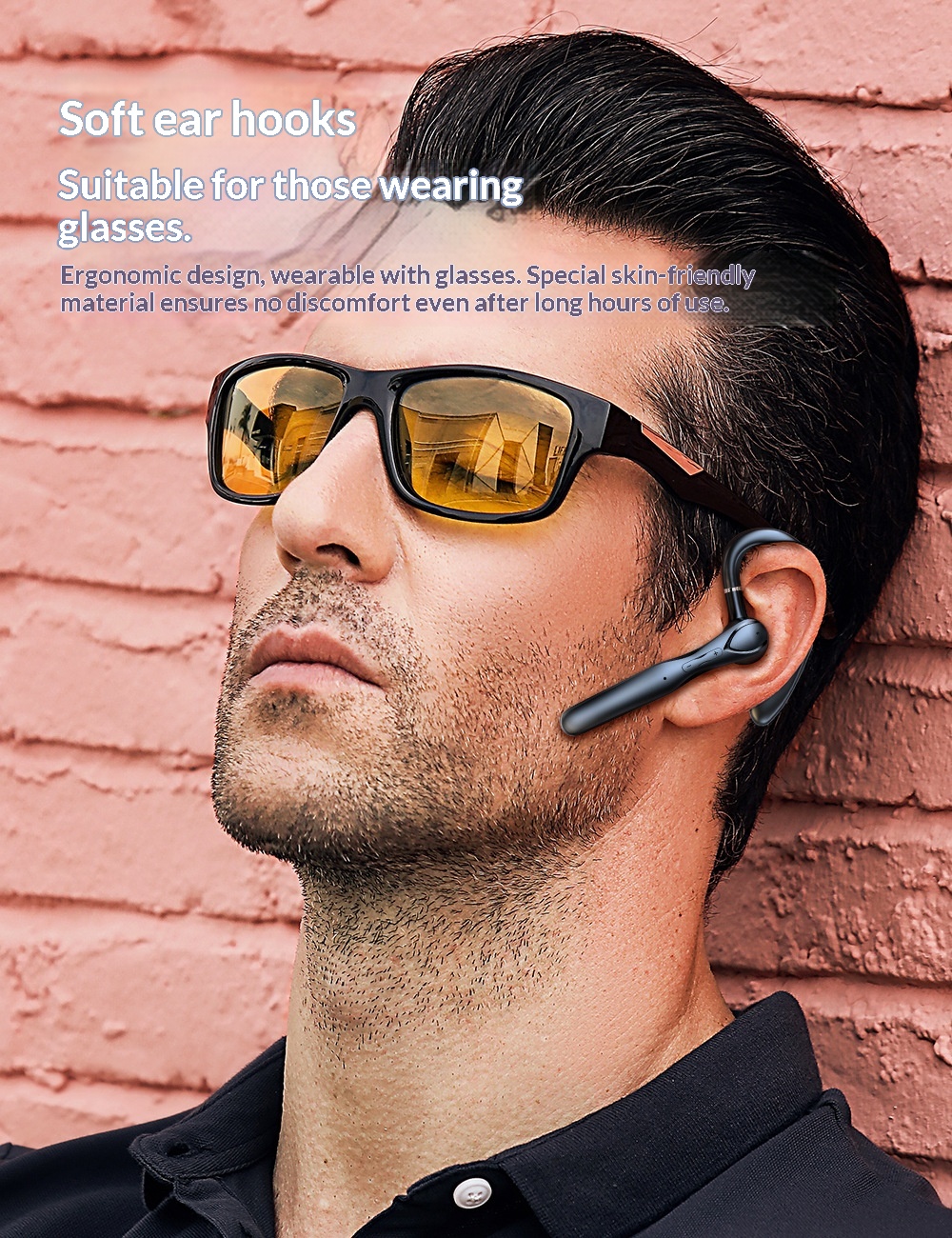 Cross-Border Private Model TWS Bluetooth Ear Hook ENC Dual Mic Noise Cancelling Call Touch Control Digital Display_voghion.com