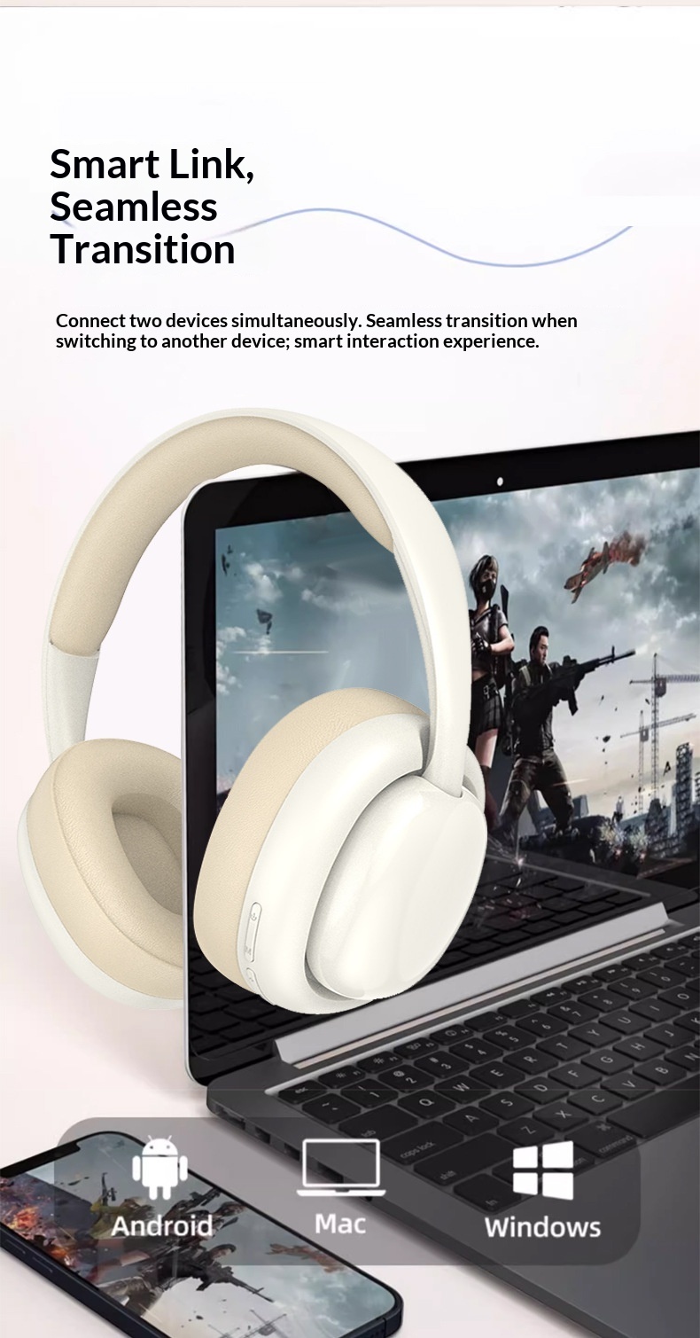 Customized Cross-border Private Model P7236 Wireless Over-ear Bluetooth Headphones With Full-coverage Earcups, Stereo_voghion.com