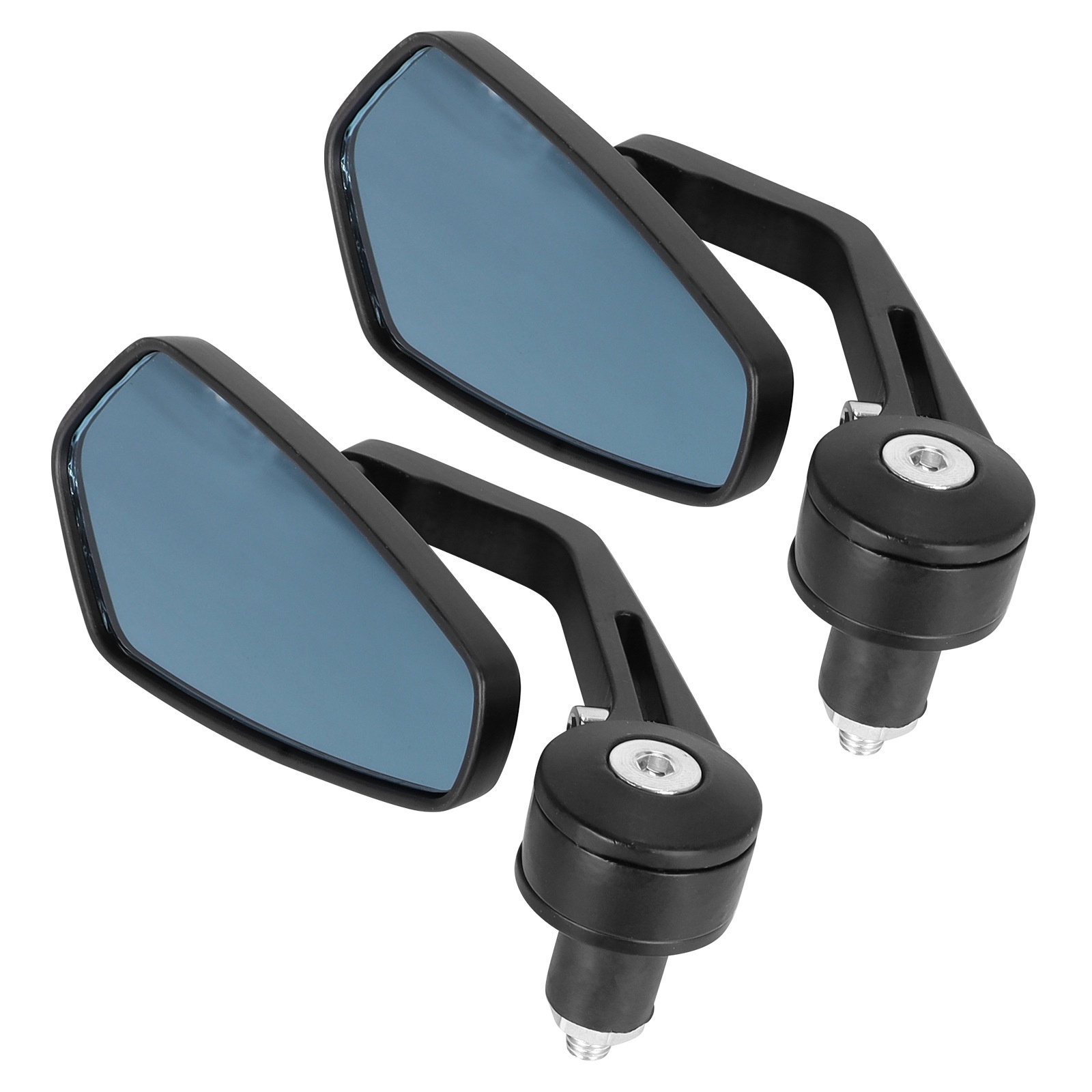 Specchietto retrovisore blu riflettente e girevole per manubrio pieghevole di moto e veicoli elettrici._voghion.com
