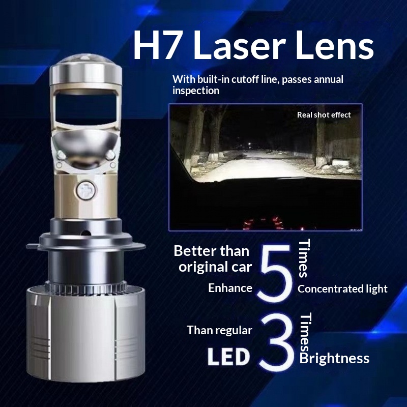Car H7 H11 H4 LED Headlight With Built-in Lens Modification Super Bright Front Bulb 12V Integrated High And Low Beam_voghion.com