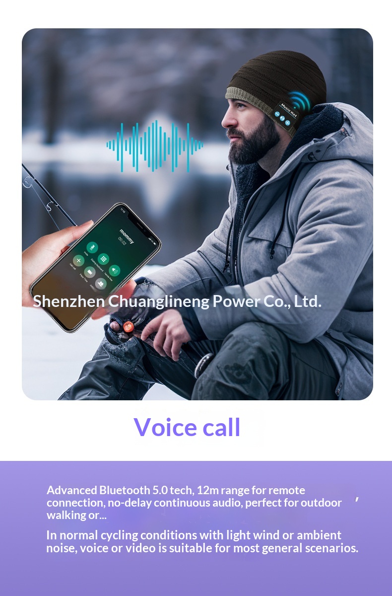 Knitted Bluetooth Beanie Hat With Wireless Headphones Music Cap_voghion.com