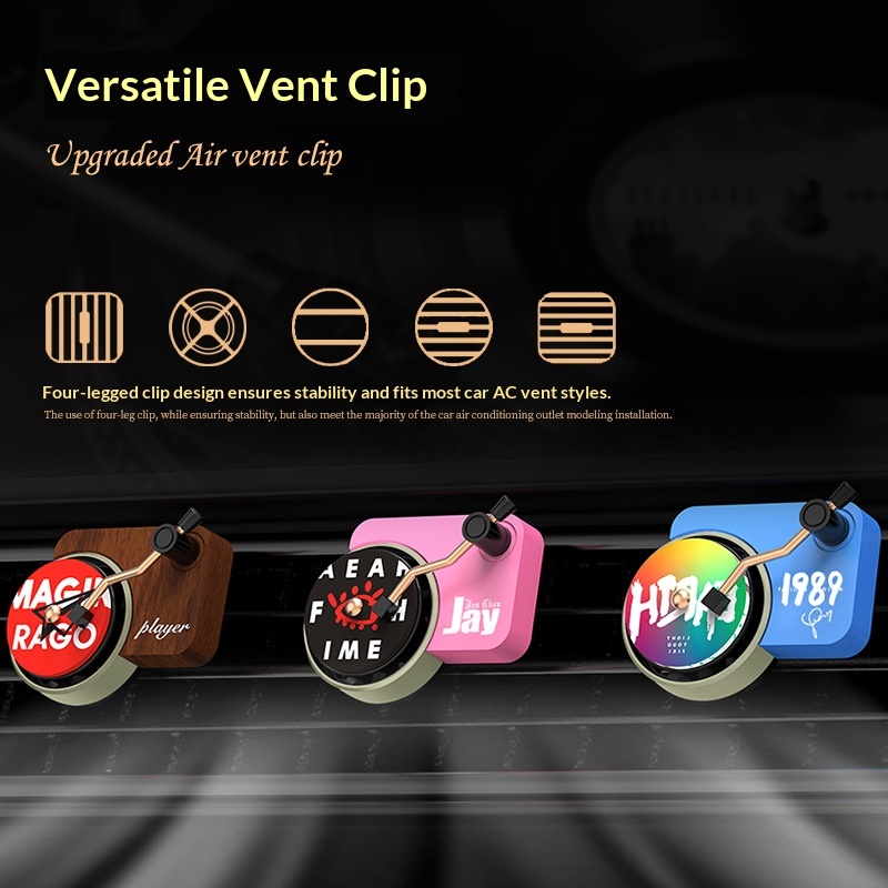 Air Vent Record Player Taylor Interior Light Fragrance Deodorizer High-end Car Decoration_voghion.com