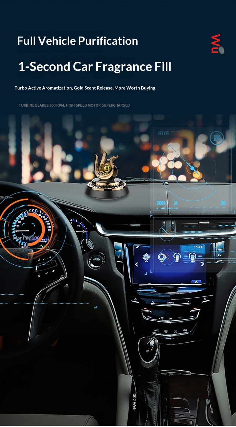 Solcelle bil luftfrisker roterende helikopter ornament_voghion.com