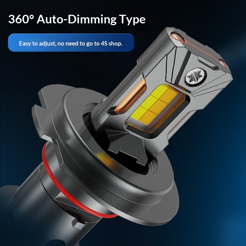 Żarówka LED do reflektorów samochodowych trójkolorowa, laserowa, H7, H11, H4, superjasna, zintegrowana, 9005, zmodyfikowana, światła drogowe i przeciwmgielne_voghion.com