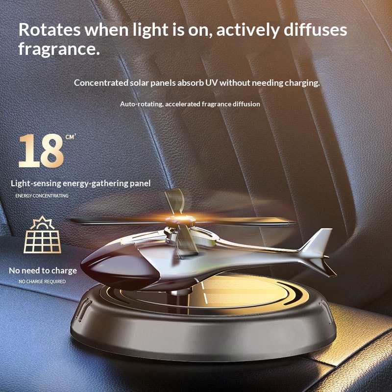 Air Freshener Solar-Powered Perfume Rotating Airplane Ornament Odor Removal Fragrance Long-Lasting Scent In Car_voghion.com