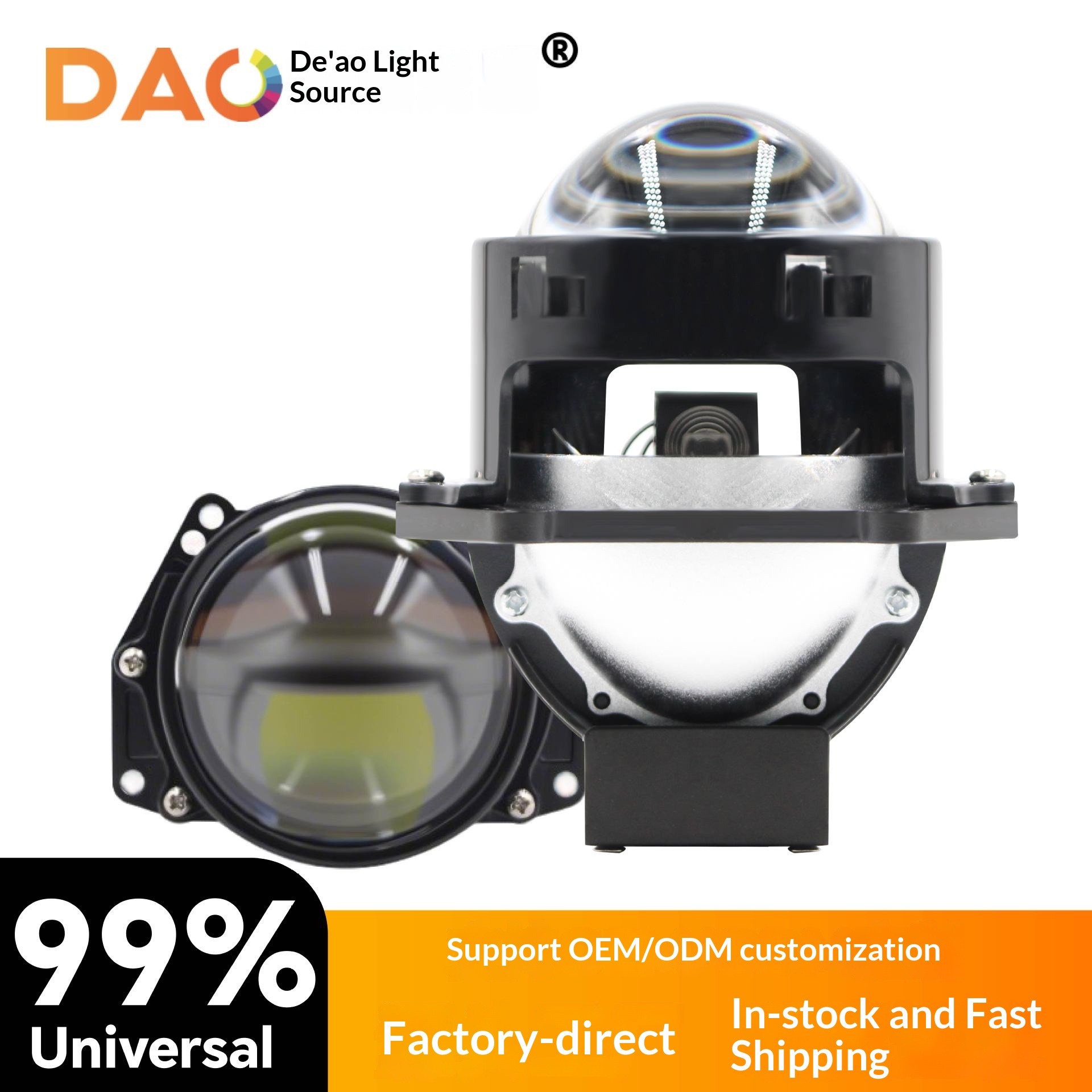 New B8 Beam Lens Dual Lamp Cup Car LED Headlight Super Bright Focused Light Universal Modification_voghion.com