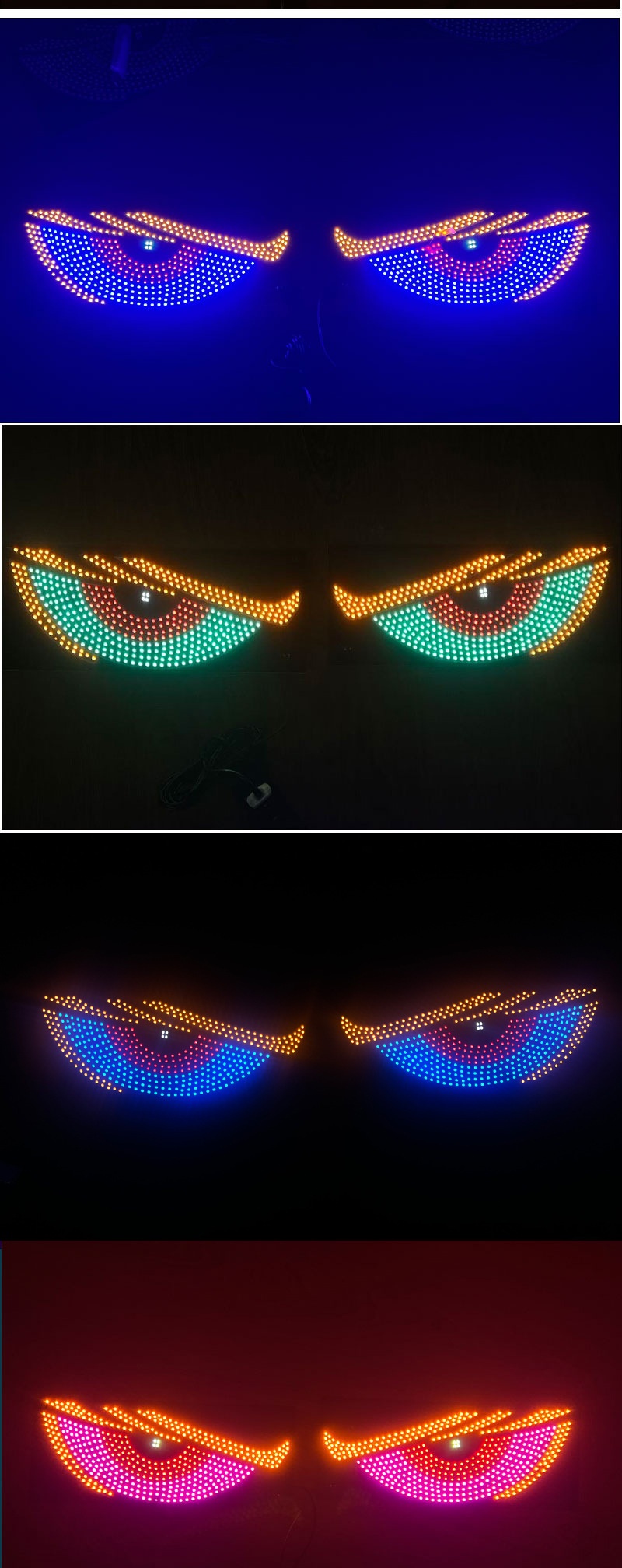 Cross-Border USB Dynamic Demon Eye Sticker LED Display Truck Car Front And Rear Windshield Light_voghion.com