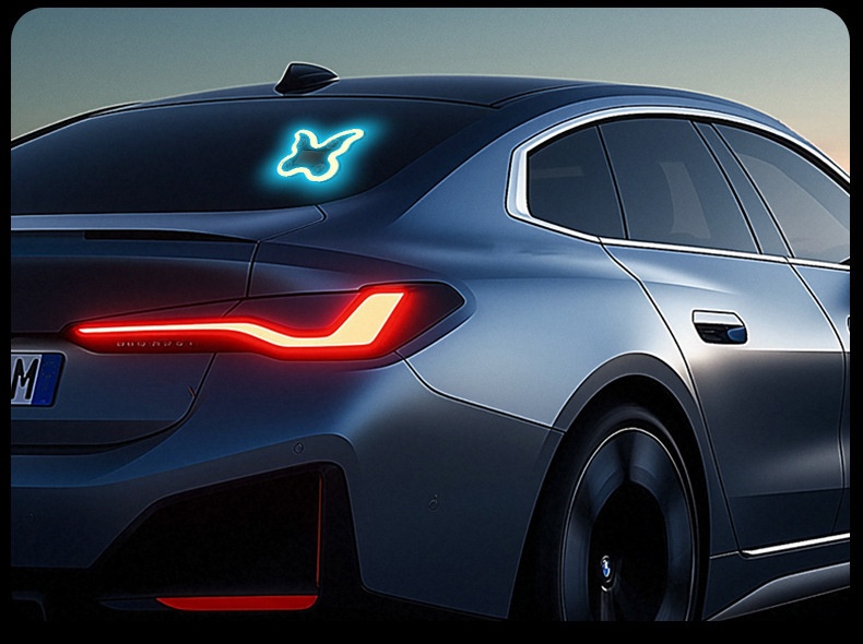 Cross-border Heart Gesture LED Decorative Bottle-shaped Car Window Atmosphere Light, Butterfly Sensor, Solar-powered_voghion.com