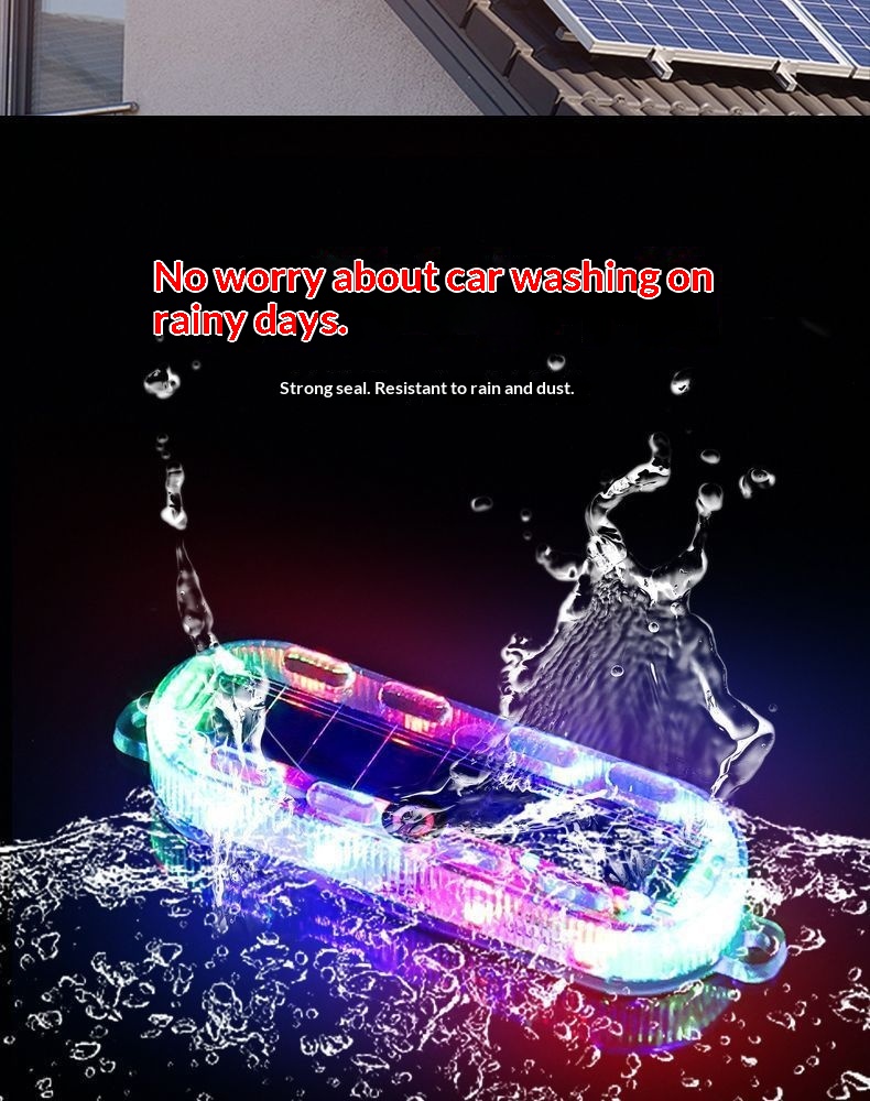 Solar Led Warning Tail Light For Motorcycle And Bicycle Car_voghion.com