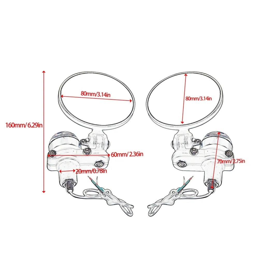Motorcycle Harley Prince Modified Retro Folding Handlebar Rearview Reversing Mirror Reflector_voghion.com