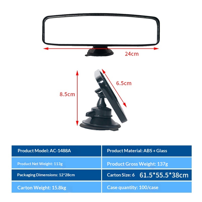 Source Factory Wide View Interior Custom Reversing HD Car Rearview Mirror_voghion.com