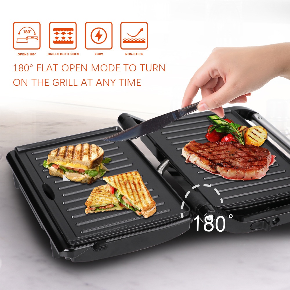 Sandwich Maker And Panini Grill For Breakfast And Meat Toaster_voghion.com