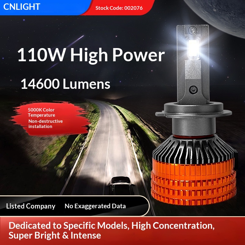 Xuelite 110W Rain God Penetration King Bulb LED Headlight H7 Super Bright High H4 Low Beam Integrated Car Light_voghion.com