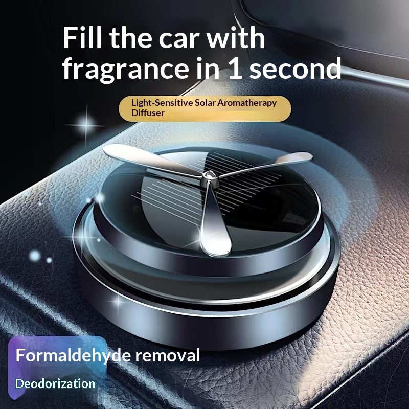 Solar Rotating Holder Decoration Light Energy Driven Car Interior Ornament Perfume Long-lasting Fragrance_voghion.com