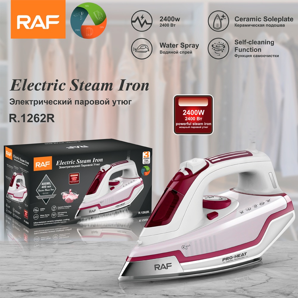 RAF Standard English European Plug Household Ceramic Steam Home Hotel Supplies Electric Iron 1262_voghion.com