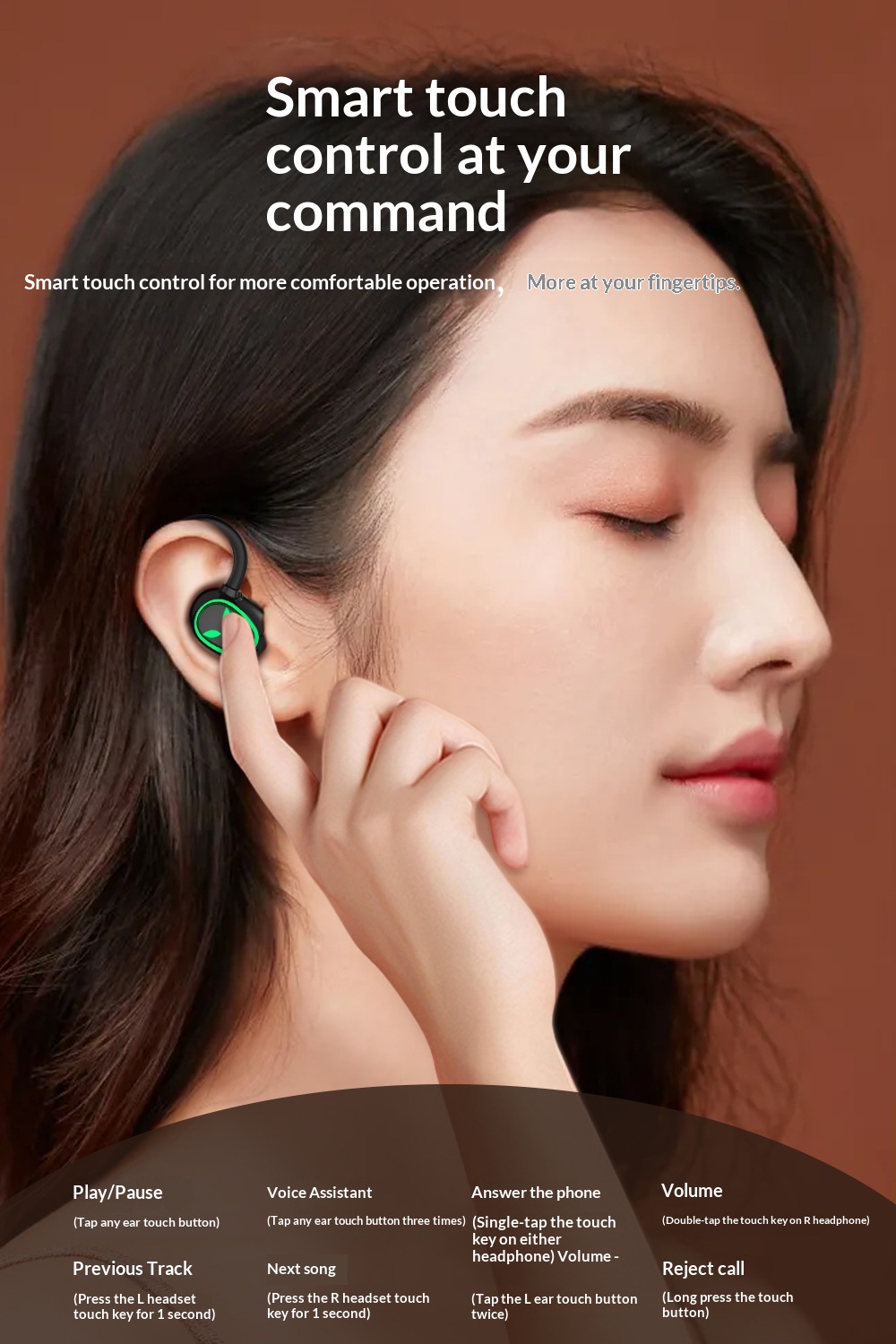 Bluetooth Kopfhörer Tws Over-ear Sport Kopfhörer Wasserdicht_voghion.com