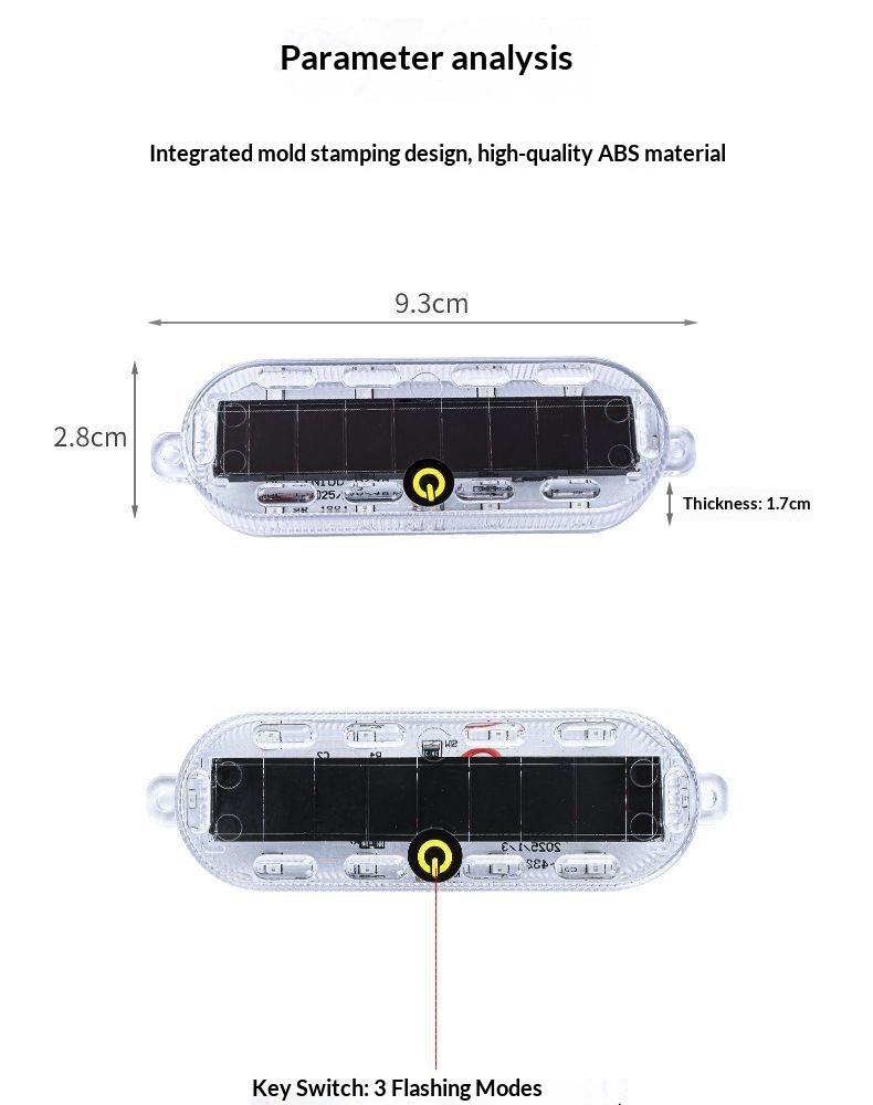 Solar Led Warning Tail Light For Motorcycle And Bicycle Car_voghion.com