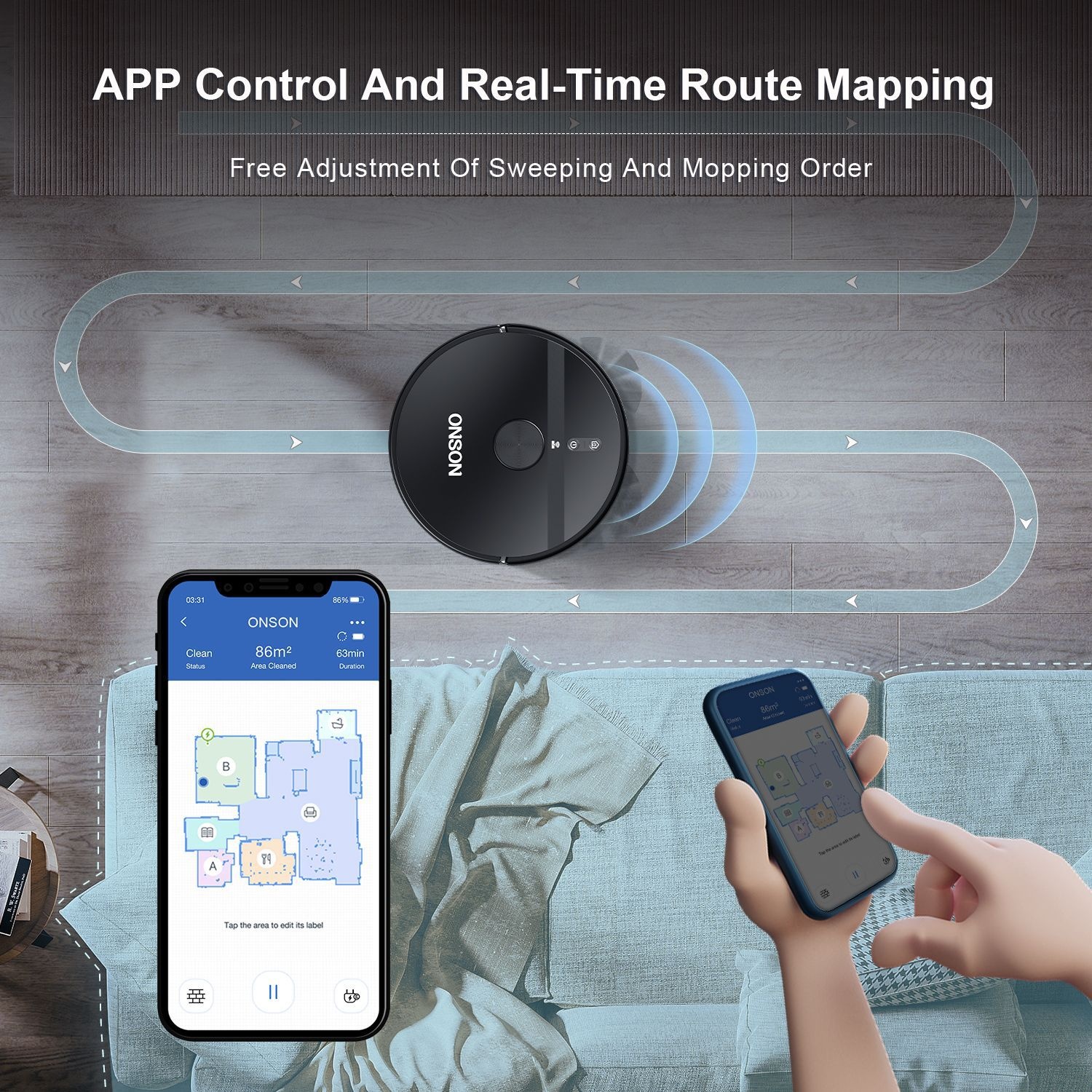 Cross-border X6 Robot Cleaner With Intelligent Laser Navigation, APP Remote Control, Automatic Obstacle Avoidance, And_voghion.com