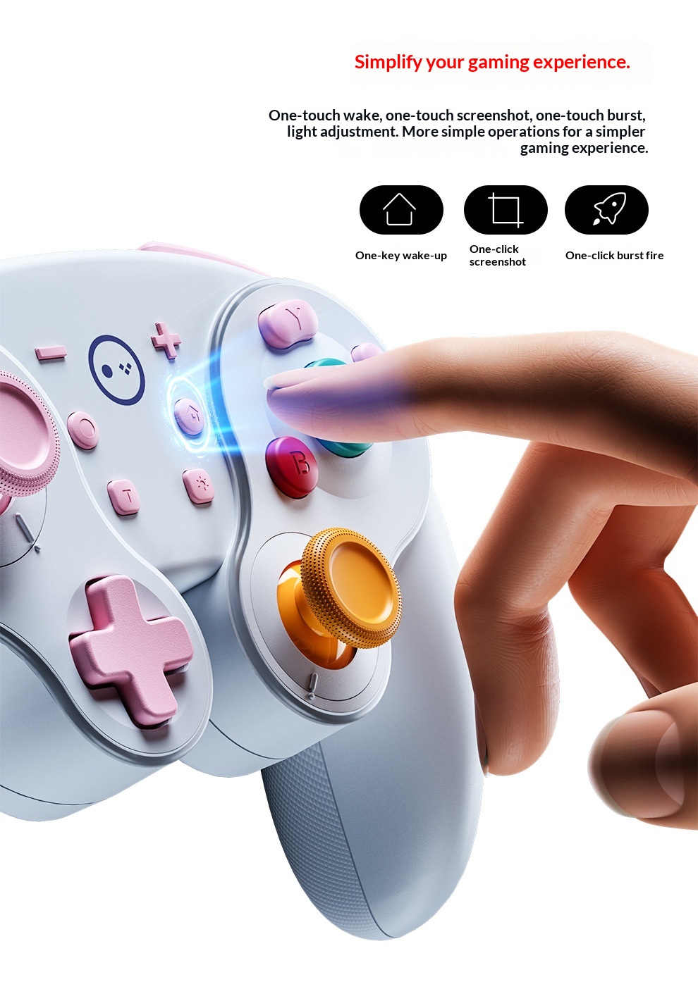 Manette de jeu rétro NGC pour Switch, modèle privé best-seller international, compatible Android et PC, avec effet Hall_voghion.com