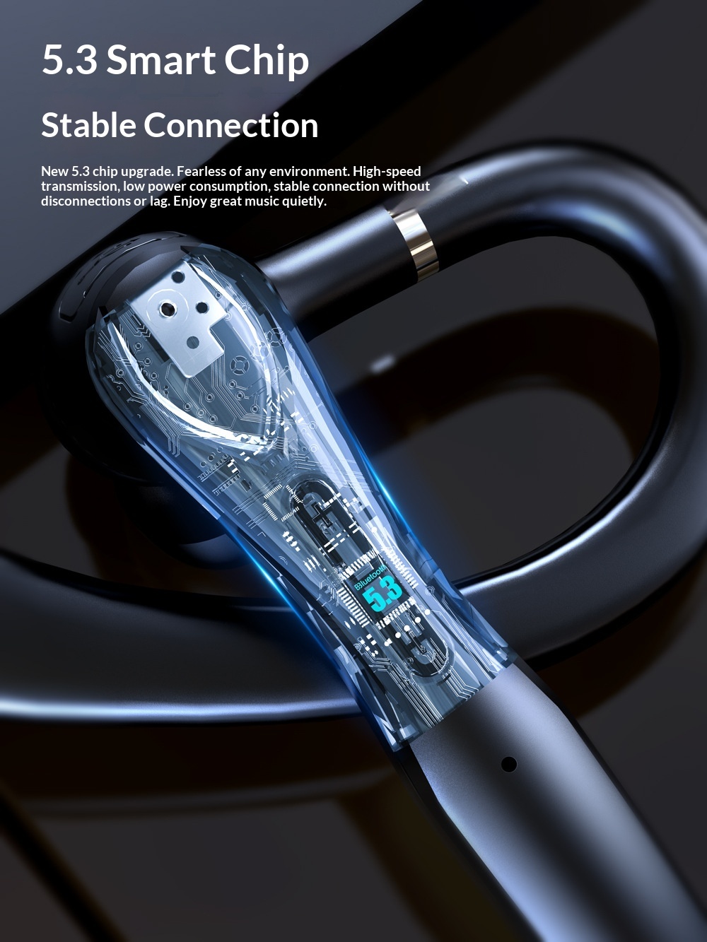 Cross-Border Private Model TWS Bluetooth Ear Hook ENC Dual Mic Noise Cancelling Call Touch Control Digital Display_voghion.com