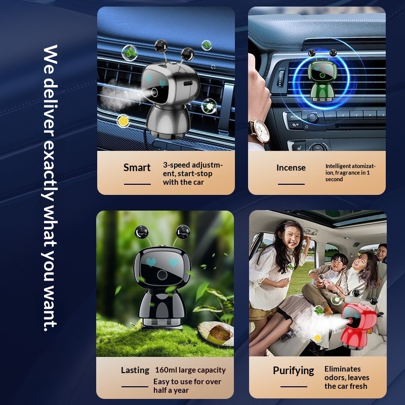 Robot diffuseur d'aromathérapie intelligent pour bouches d'aération, avec activation et arrêt automatiques, offrant une expérience sensorielle unique._voghion.com