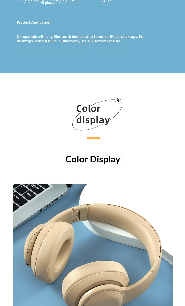 Wireless Over-ear Bluetooth Headphones Noise Cancelling Gaming_voghion.com