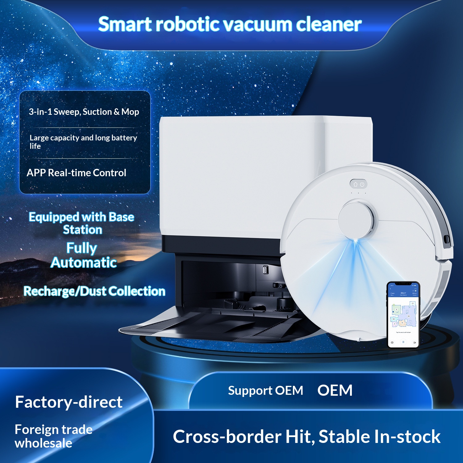 Robot aspirapolvere CrossBorder X20 completamente automatico con navigazione laser LDS e controllo tramite app mobile, senza bisogno di lavaggio._voghion.com