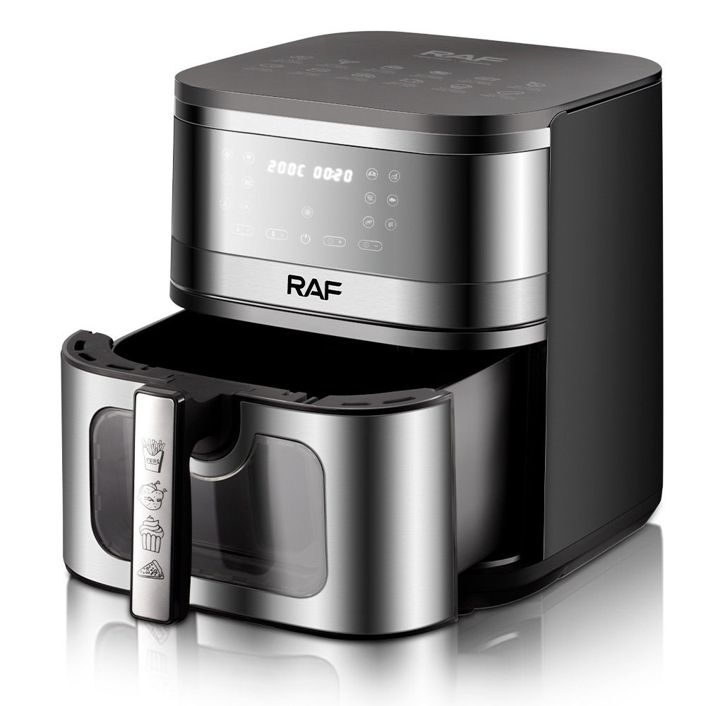 RAF EU US Household Air Large Capacity Electronic Touch Screen Oil-Free Fries Electric Fryer 8L_voghion.com
