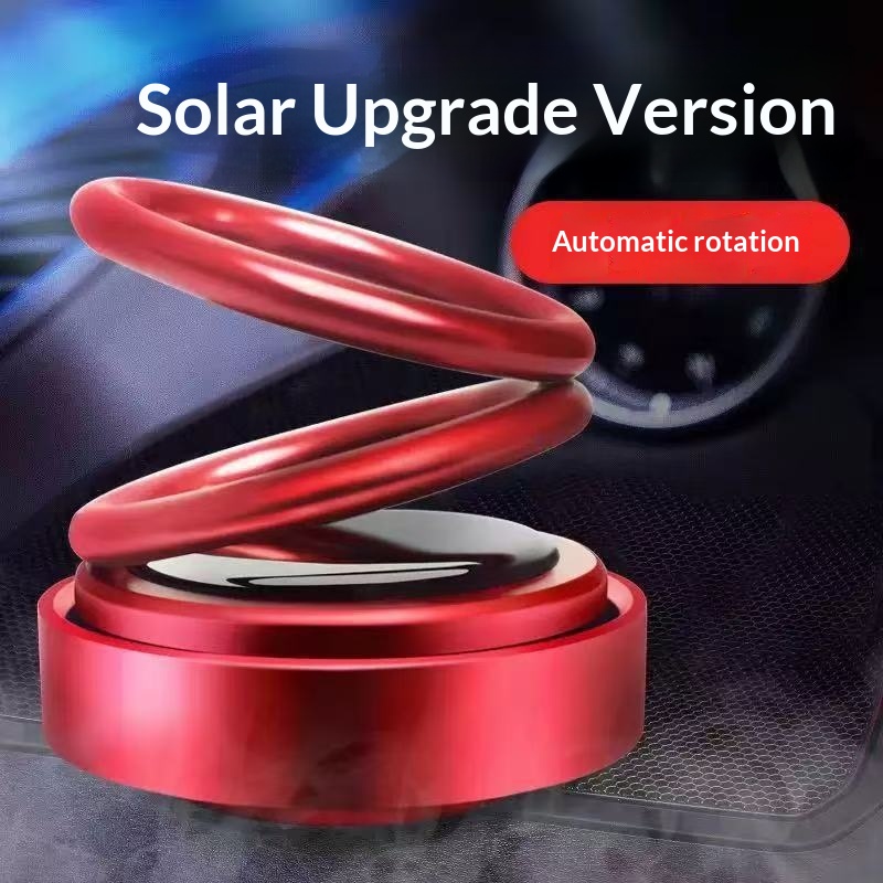 Cross-Border Aromatherapy Decoration Solar-Powered Rotating Ornament Double Ring Floating Creative Car Interior_voghion.com