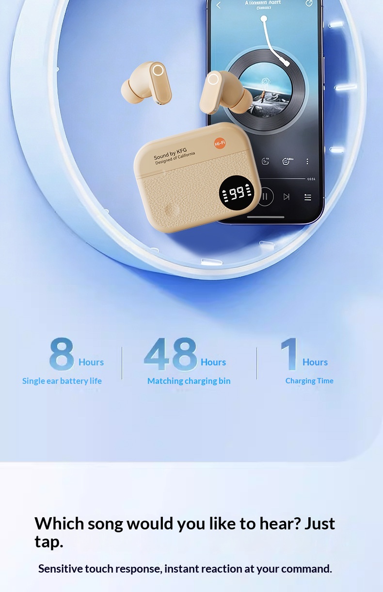 Retro Bluetooth Earphones With Digital Display And Wireless Design_voghion.com