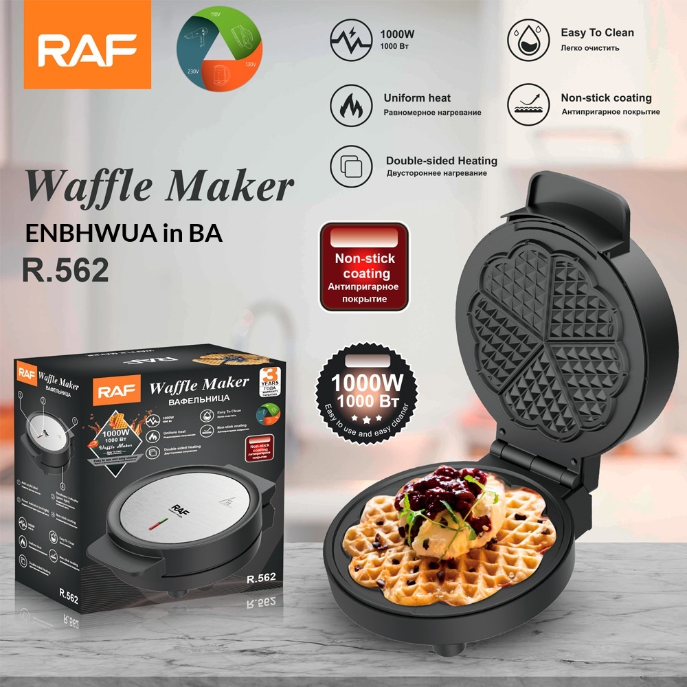 RAF European And American Cross-Border Household Breakfast Waffle Maker Fully Automatic Mini Double-Sided Heating_voghion.com