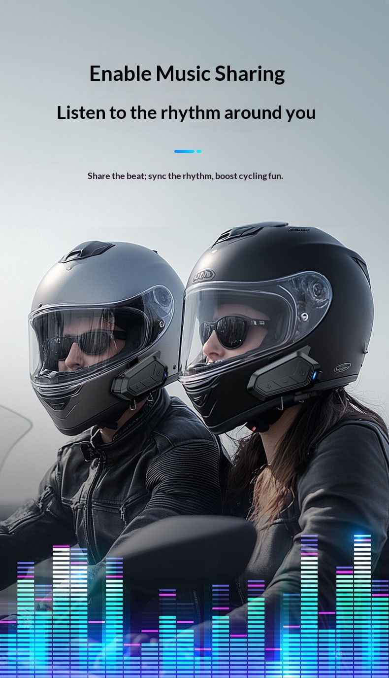 Bluetooth Helmet Headset With Intercom And Fm Radio For Riders_voghion.com
