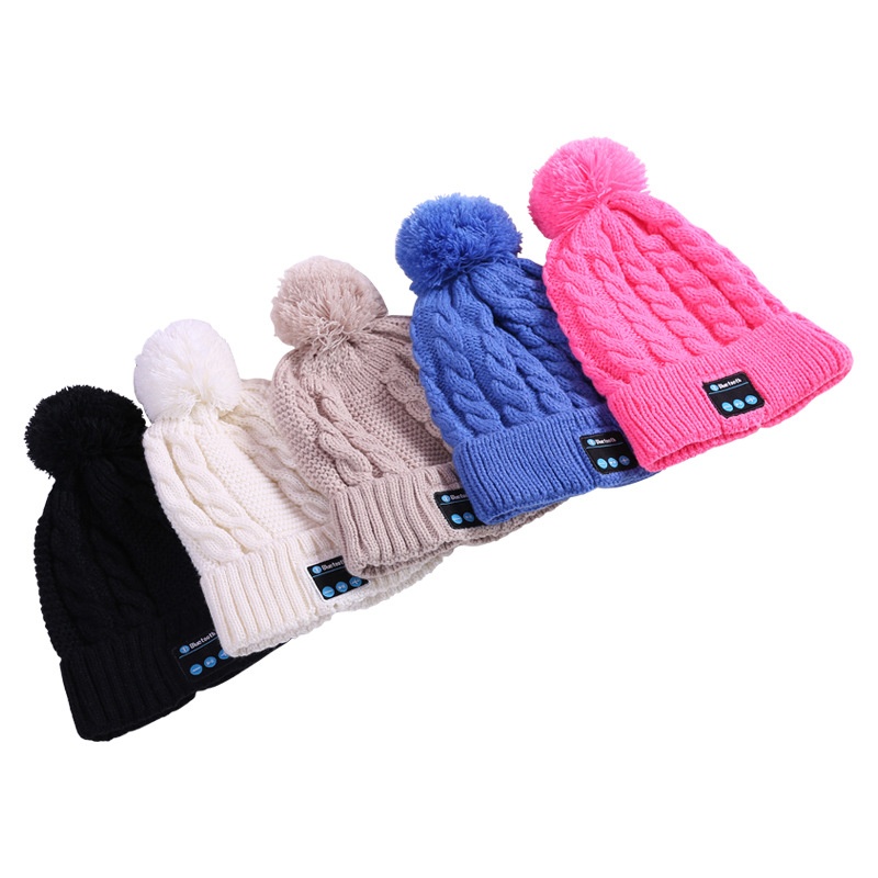 Manufacturer's Cross-border Exclusive Sale Of Wireless Bluetooth Earphone Hats V5.0 For Calls And Music, Knitted,_voghion.com