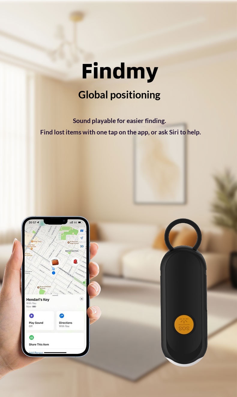 High Decibel Pull-out Female Anti-wolf Alarm SOS Call Lighting Function MFI Anti-lost Global Positioning Device_voghion.com