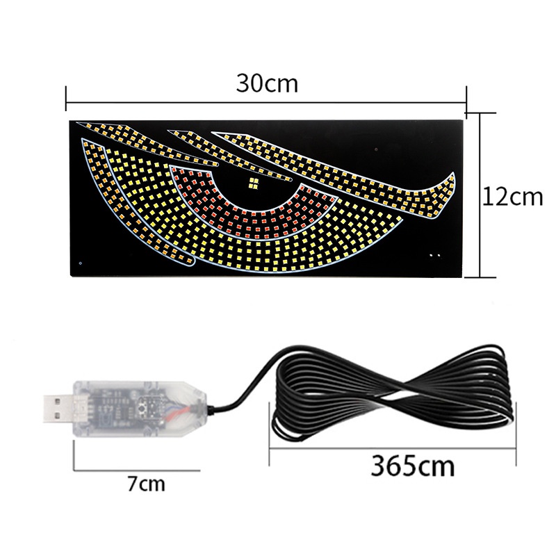 Cross-Border USB Dynamic Demon Eye Sticker LED Display Truck Car Front And Rear Windshield Light_voghion.com