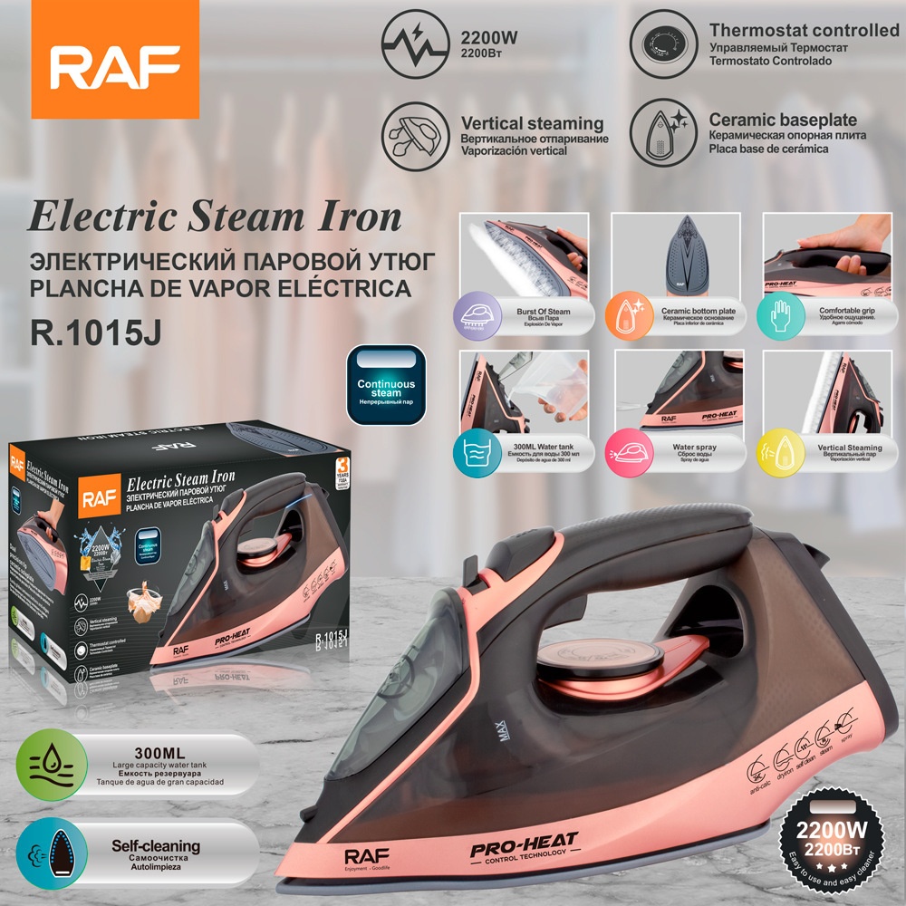 Fer à repasser électrique à vapeur autoportant entièrement automatique, conforme aux normes européennes RAF, pour usage domestique et commercial._voghion.com