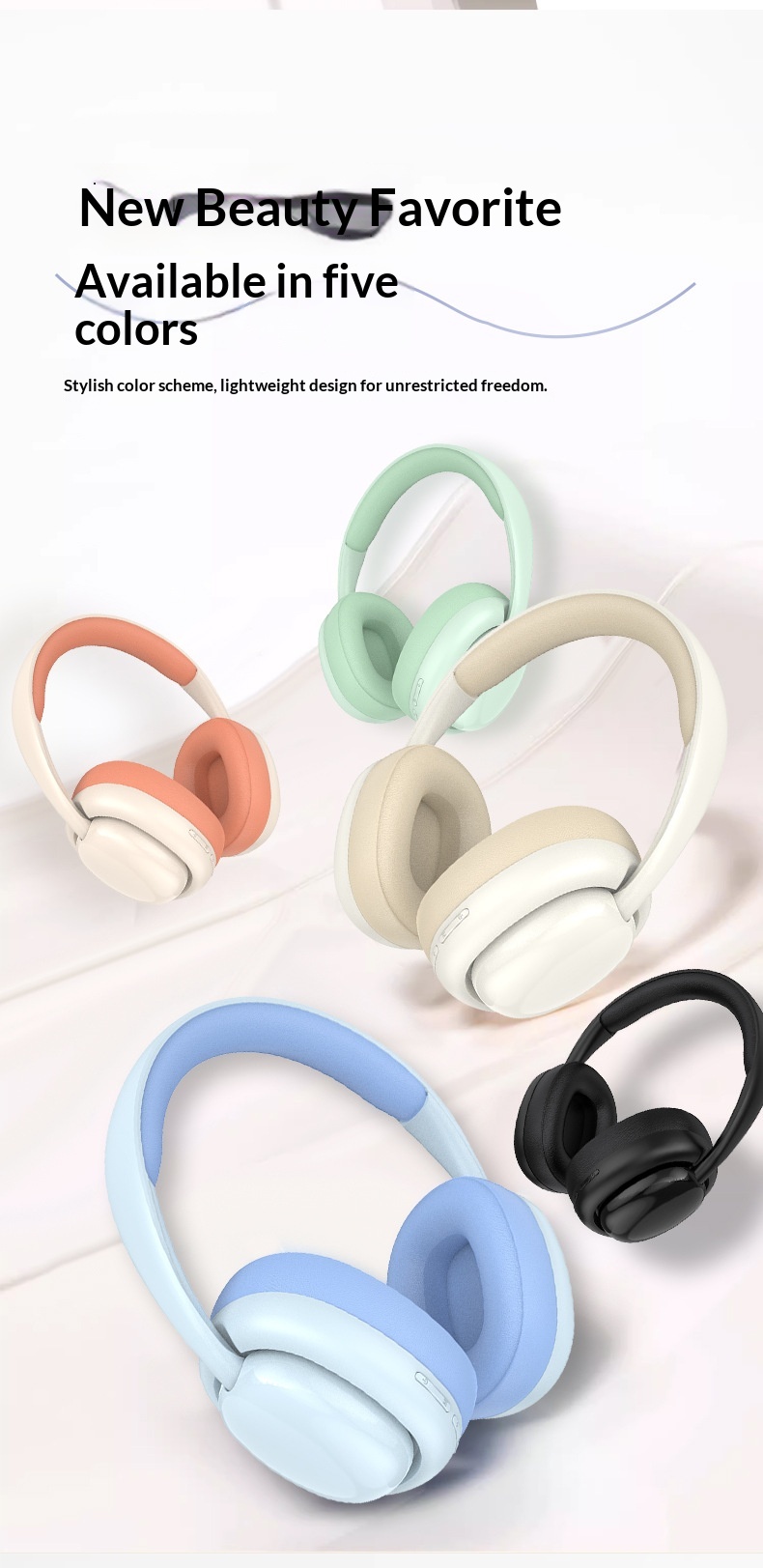 Customized Cross-border Private Model P7236 Wireless Over-ear Bluetooth Headphones With Full-coverage Earcups, Stereo_voghion.com