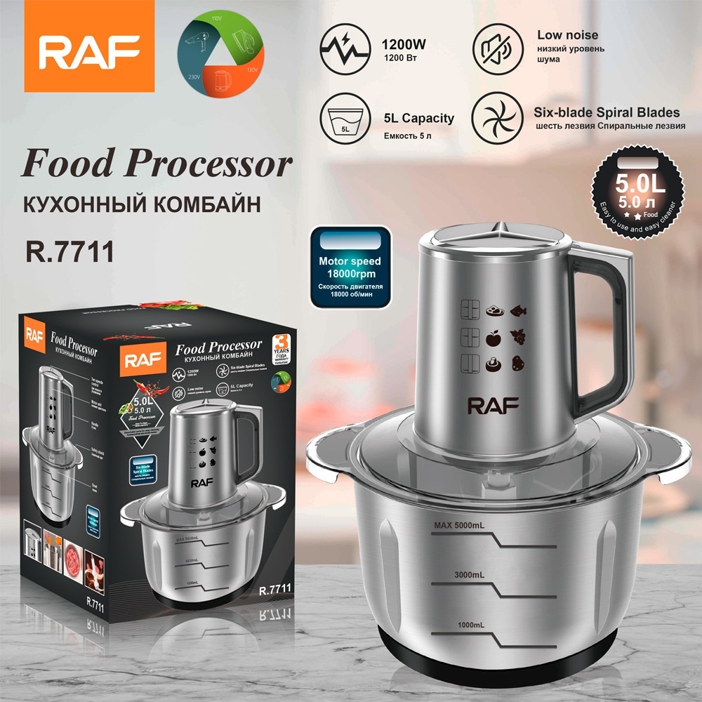 RAF European Standard Cross-Border Household Stainless Steel Electric Meat Grinder, Chopper, Dual-Speed Food Processor_voghion.com