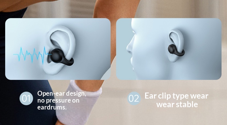 True Wireless Clip-on Bluetooth Headphones Noise Cancelling X58_voghion.com