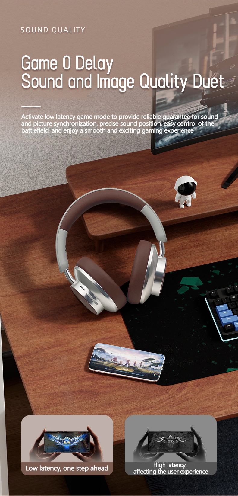 Wireless Retro Bluetooth Headphones With Leather Style Finish_voghion.com