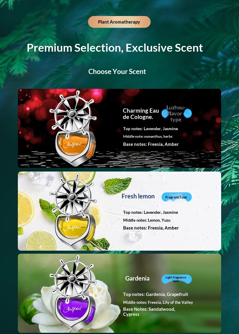 Bil luftfrisker roterende til ventilationsgitter langvarig duft_voghion.com