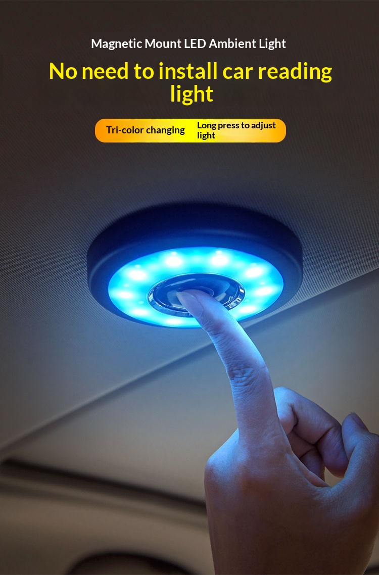 Éclairage LED sans installation pour coffre arrière, plafonnier de lecture intérieur de voiture_voghion.com