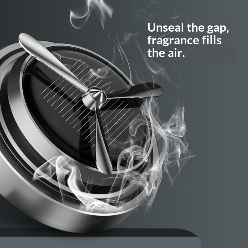 Portaprofumo rotante a energia solare, decorazione per interni auto, profumo a lunga durata._voghion.com